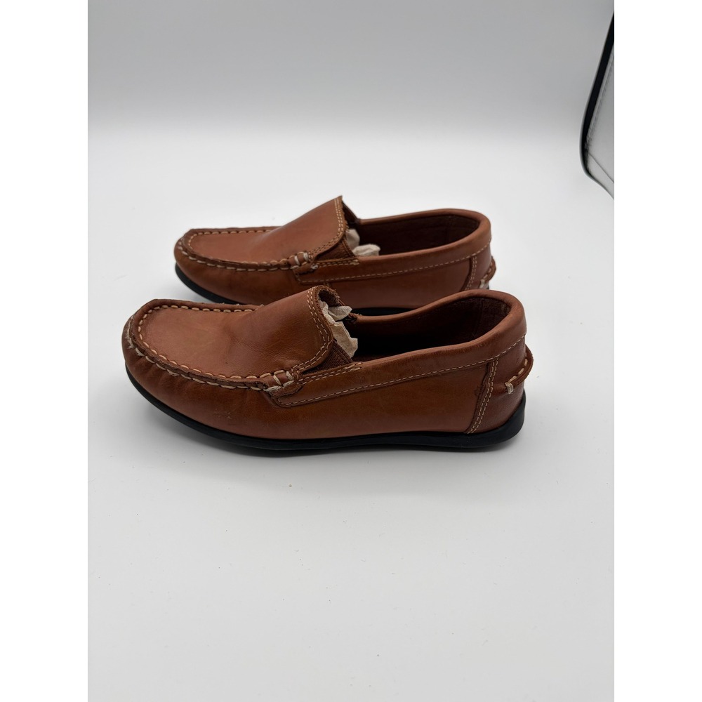 Florsheim Loafers Kids 13.5M Cognac Leather Memory Foam Slip On Moc Toe